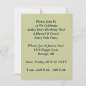 Fairy Tale - verjaardagsinVITATIES met de naam van Kaart (Achterkant)