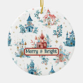 Fairy‑Tale Watercolor Christmas Pattern Ornament (Voorkant)