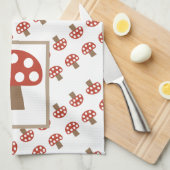 Fairy Tale Whimsical Red Mushroom Kitchen Towel Theedoek (Quarter Fold)