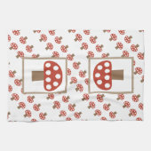 Fairy Tale Whimsical Red Mushroom Kitchen Towel Theedoek (Horizontaal)