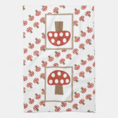 Fairy Tale Whimsical Red Mushroom Kitchen Towel Theedoek (Verticaal)