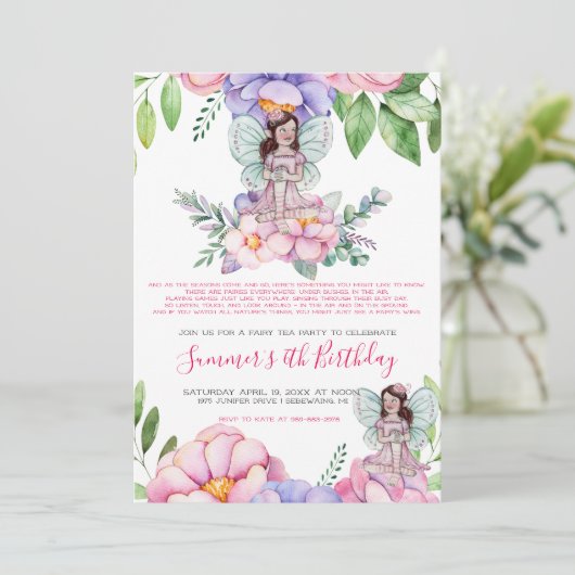 Fairy Tea Kaart (Staand voorkant)