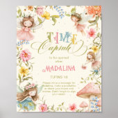 Fairy Time Capsule Bright Wildflower Birthday Poster (Voorkant)