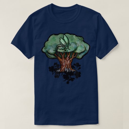 Fairy Tree Art green natuur houdt van feiries drui T-shirt (Design voorkant)