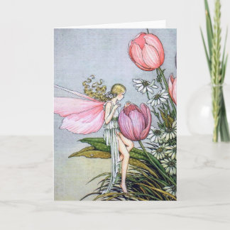 Fairy Tulips  Illustratie Wenskaart Kaart