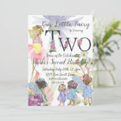 Fairy tweede verjaardag uitnodiging (Staand voorkant)