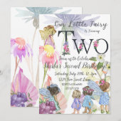 Fairy tweede verjaardag uitnodiging (Voorkant / Achterkant)