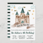 Fairy-verhaal, Castle, Knight, Thmed Birthday Part Kaart (Voorkant / Achterkant)