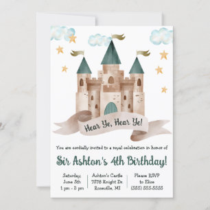 Fairy-verhaal, Castle, Knight, Thmed Birthday Part Kaart