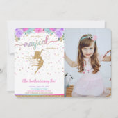 Fairy Verjaardag Foto uitnodiging (Voorkant)