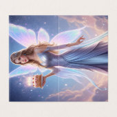 Fairy Verjaardag Kaart met taart - Blank Inside (Buitenkant ongevouwen)