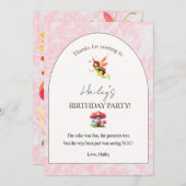 Fairy verjaardagsfeest Verticale bedankkaart (Voorkant / Achterkant)