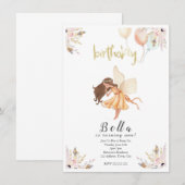 Fairy Watercolour Invitation Naissance Bébé (Devant / Derrière)