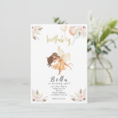 Fairy Watercolour Invitation pour bébé (Debout devant)