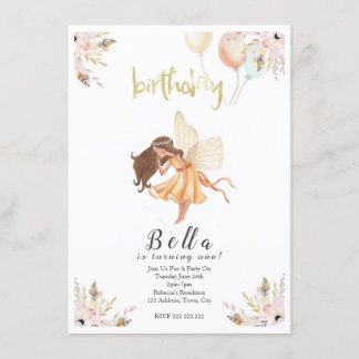 Fairy Watercolour Invitation pour bébé