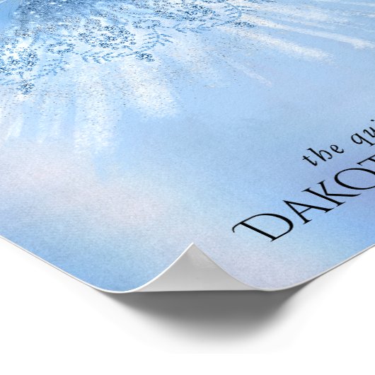 Fairy Wing Ice Gown | vorstblauwe iriserende glans Poster (Hoek)