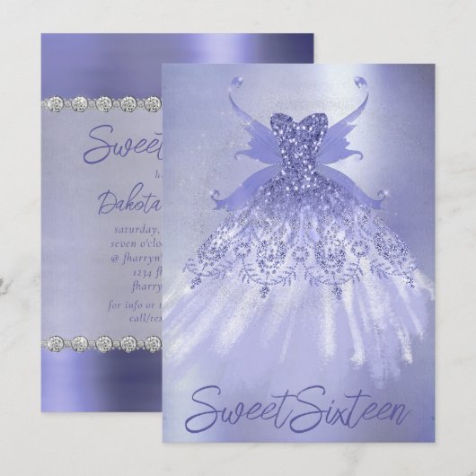 Fairy Wing Lavender Gown | Paarse iriserende glans Kaart (Voorkant / Achterkant)