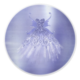 Fairy Wing Lavender Gown Paarse iriserende glans Keramische Knop