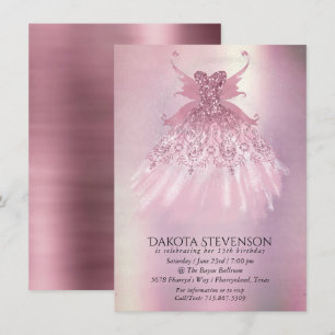 Fairy Wing Mauve Gown   Luxe Dusty Pink Sheen Kaart