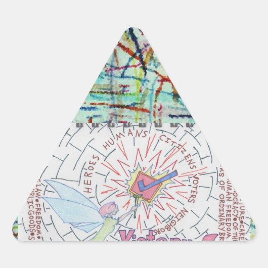 Fairy/Winged Victory 24 Voters Checkmark Starburst Driehoek Sticker (Voorkant)