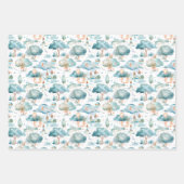 Fairy Woodland Animals Blue Inpakpapier Vel (Voorkant 3)