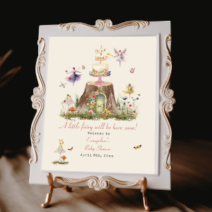 Fairy Woodland Girl Baby shower Welkom Poster