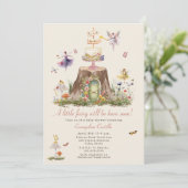 Fairy Woodland Meisje Baby shower Kaart (Staand voorkant)