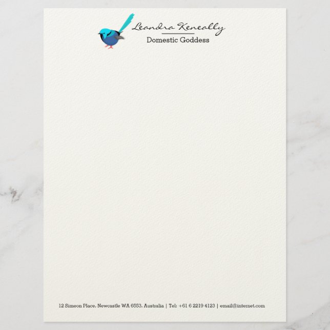 Fairy Wren Briefhoofd (Voorkant)