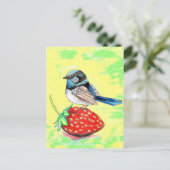 Fairy Wren schilderij Briefkaart (Staand voorkant)