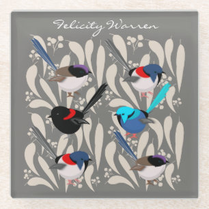 Fairy Wrens Glazen Onderzetter