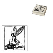 Fairy zitten op een paddenstoel rubberstempel (Gestempeld)