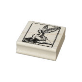Fairy zitten op een paddenstoel rubberstempel (Stempel)