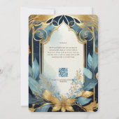 FAIRYCORE BRUILOFT UITNODIGING SPROOKJE BLAUWGROEN (Achterkant)