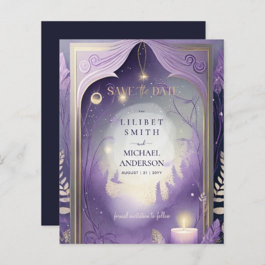 Fairycore Fairytale Save the Date Enchanted Fores (Voorkant / Achterkant)