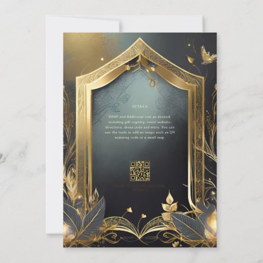 FAIRYCORE MARIAGE INVITATIONS FAIRYTALE OR NOIR (Dos)