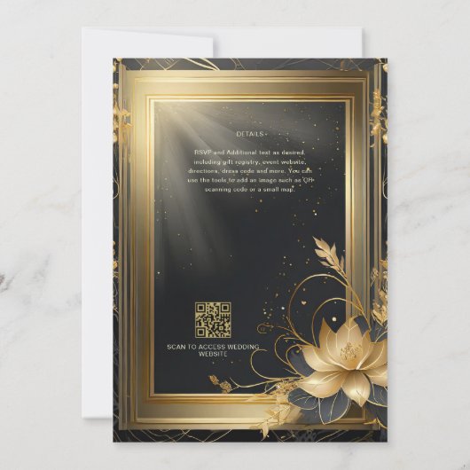 FAIRYCORE MARIAGE INVITATIONS FAIRYTALE OR NOIR (Dos)