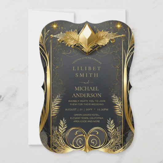 FAIRYCORE MARIAGE INVITATIONS FAIRYTALE OR NOIR (Devant)