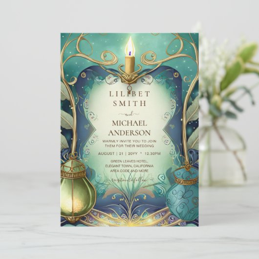 FAIRYCORE MARIAGE INVITATIONS STORYBOOK FAIRYTALE (Debout devant)