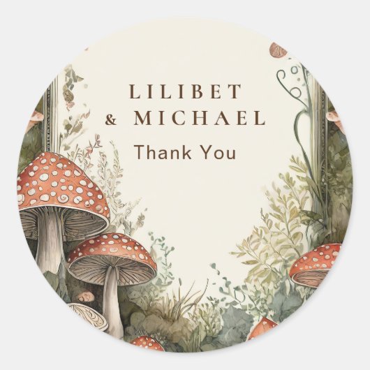 FAIRYCORE Paddenstoelen Goblincore Aangepaste Favo Ronde Sticker (Voorkant)