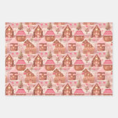 Fairycore Roze Kerstscènes Coördinerende Inpakpapier Vel (Voorkant 3)