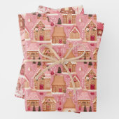 Fairycore Roze Kerstscènes Coördinerende Inpakpapier Vel (In situ)