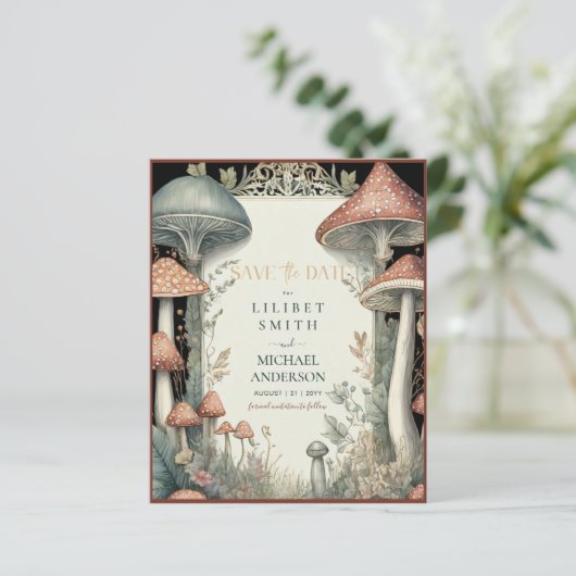 Fairycore Save the Date Terracotta Bosland (Staand voorkant)