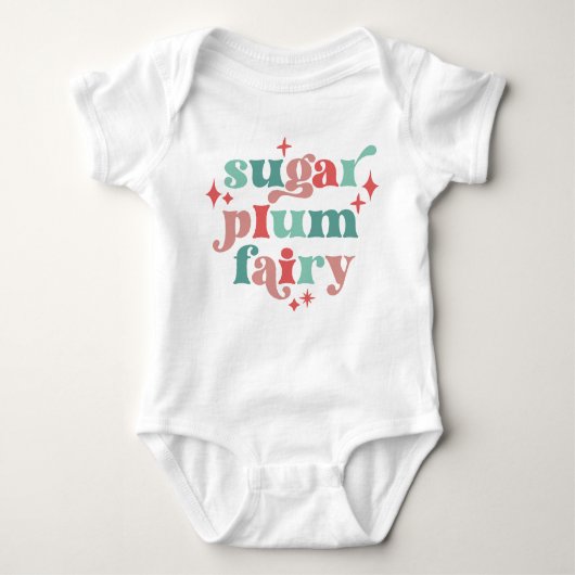 Fairycore Sugar Plum Fairy Typografie Kunst Romper (Voorkant)
