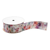 Fairycore Verjaardag Mooie Waterverf Bloemen Grosgrain Lint (Spoel)