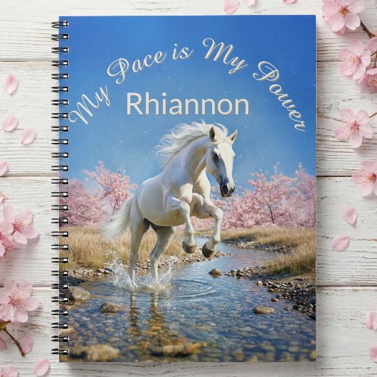 Fairycore White Horse Slow Living Wellness Journal