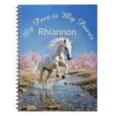Fairycore White Horse Slow Living Wellness Journal (Devant)