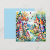 Fairyland magisch kasteel feestdagenkaart (Voorkant / Achterkant)