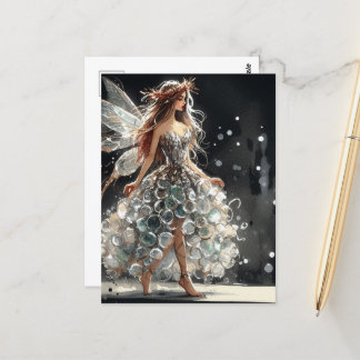 FairyRecycled Dress bij de Mode Show Waterverf Briefkaart
