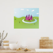 FairyTail Kasteel Pixelbeeldfunctie Poster (Keuken)
