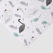 Fairytale afbeelding van zwaan Folk Botanisch Tissuepapier (Detail)